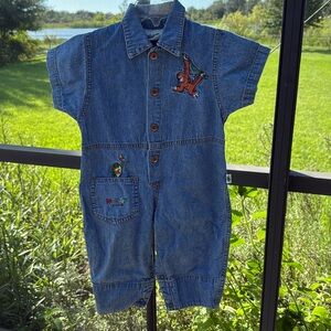 Rare vintage rainforest cafe denim jumper so3 12 months